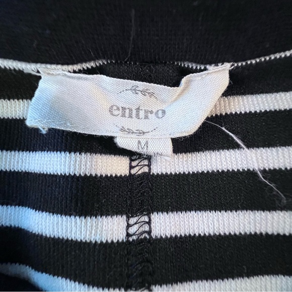 Entro Classic Contrast Black/White Stripe Midi Dress Sleeveless Women’s M, EUC - Picture 12 of 12
